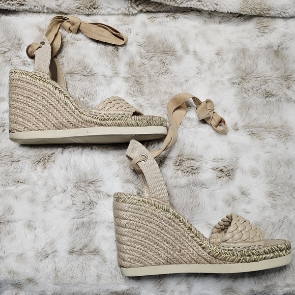 Vince Camuto Shoes - Vince Camuto Shoes Womens 9 M Beige Espadrille Platform‎ Wedge Sandals Brisshel